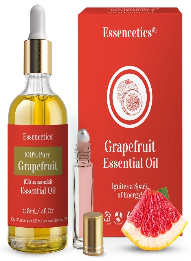 Essencetics 4 oz Grapefruit Essential Oil Organic - 100% Natural - Infused with Olive & Sunflower Oils - Therapeutic Grade Grapefruit Oil for Skin, Hair Care, Aromatherapy & Diffuser - Image 1